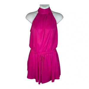 CHERISH HOT PINK HALTER NECK ROMPER SMALL‎